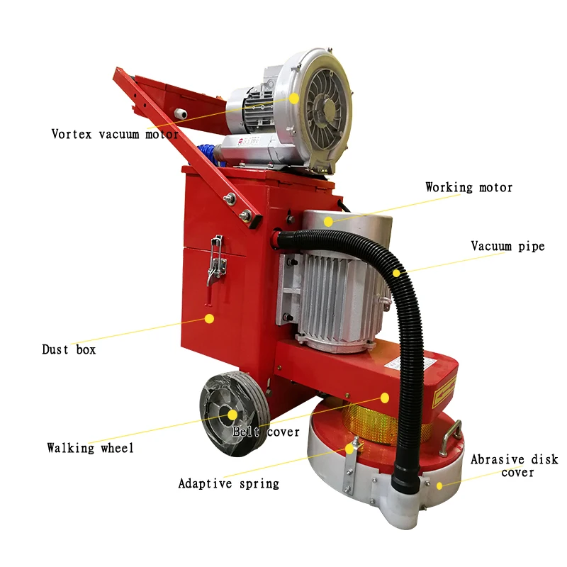 350 небольшой напольный шлифовальный станок 220/380 В точильно-шлифовальный станок для Бетонного Пола полировщик вакуумная шлифовальная машина Регулируемая глубина шлифования