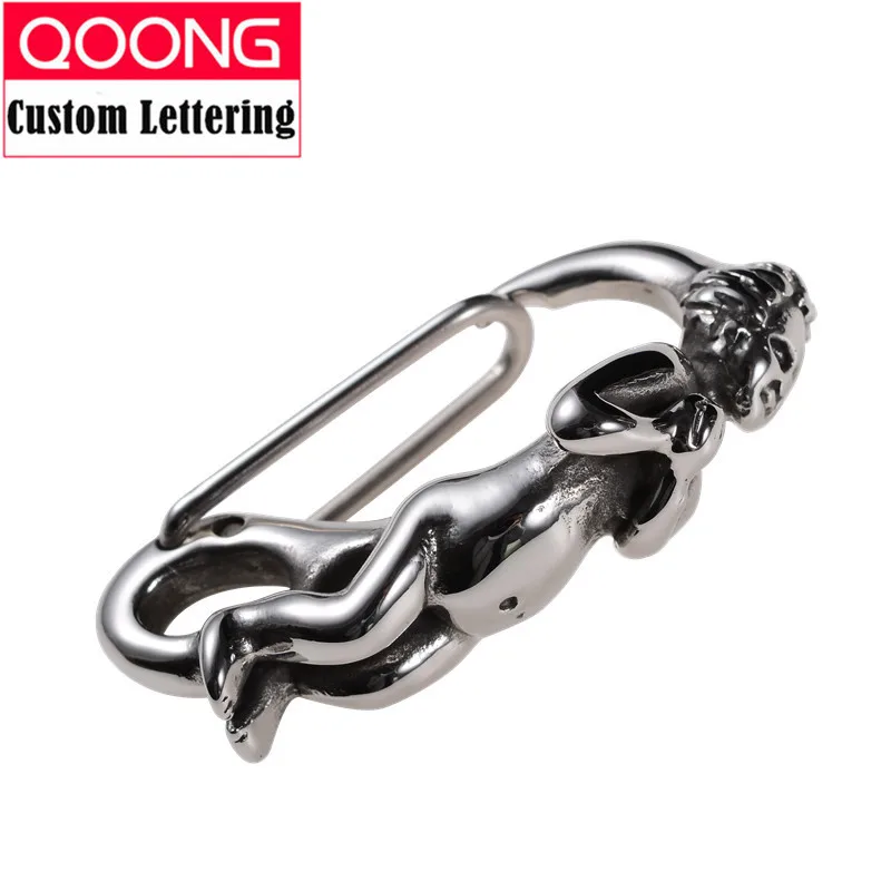 

QOONG Fashion Angel Blessing Love Key Chain Stainless Steel Car Key Ring Key Holder for Men Women Waist Hanged Keyholder Y57