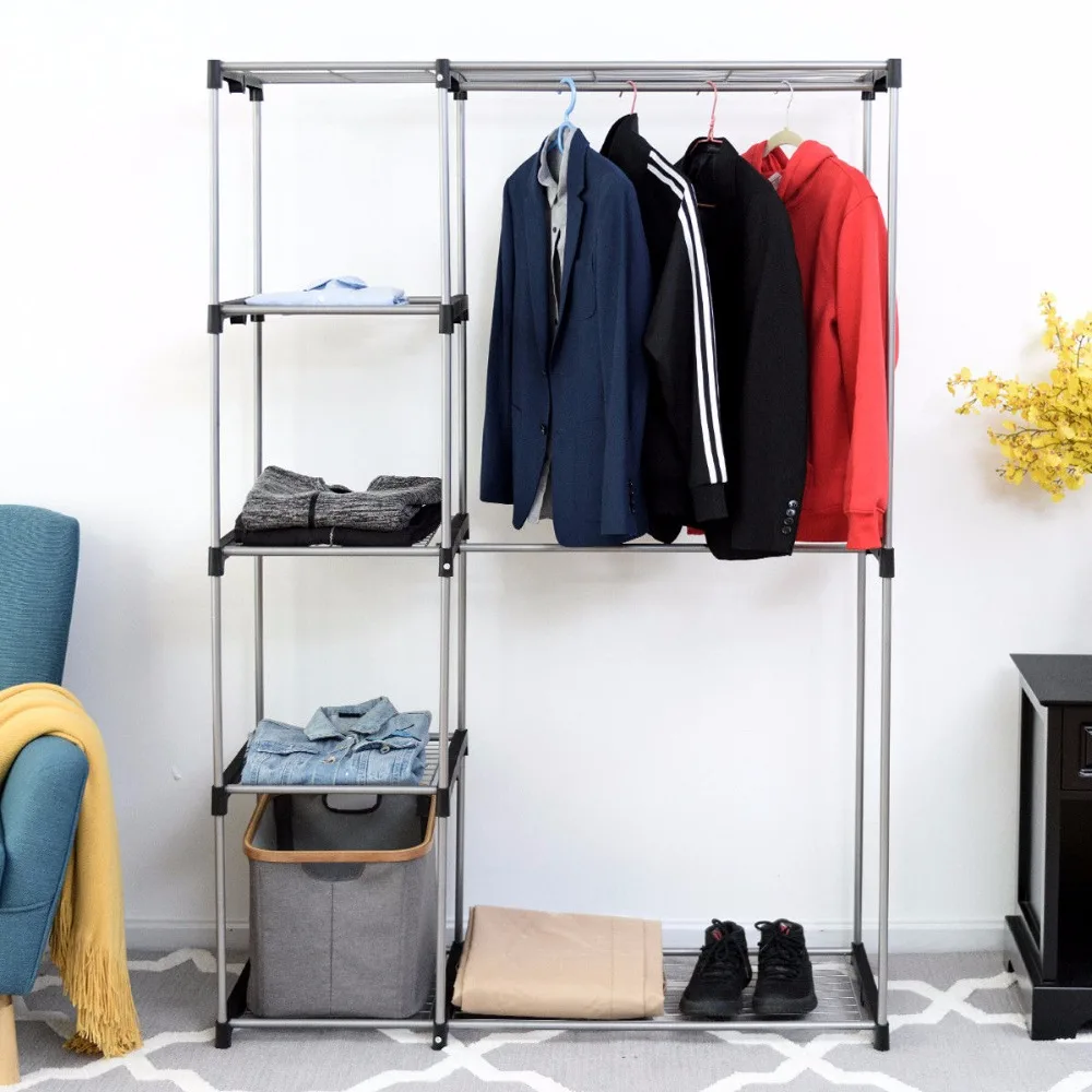 Giantex Closet Organizer Garment Rack Portable Clothes Hanger Storage Rack Home Shelf Home Furniture HW56835 Giantex Closet Organizer Garment Rack Portable Clothes Hanger Storage Rack Home Shelf Home Furniture HW56835