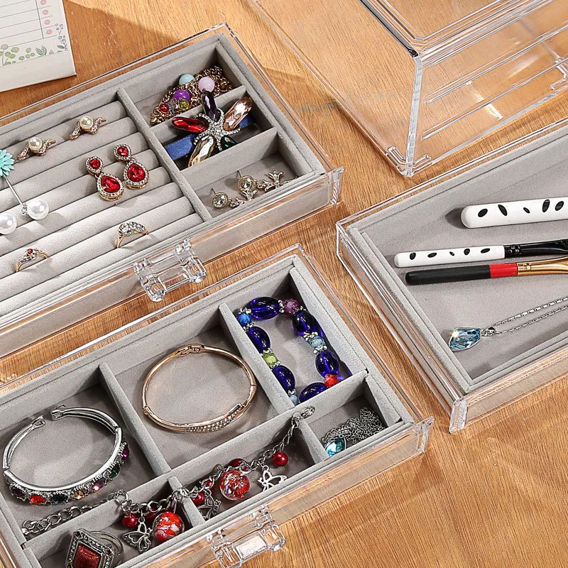 

Velvet Jewelry Display Tray Bracelet Holder Necklace Ring Earring Box Jade Pendant Stand Jewelry Organizer GPD8633