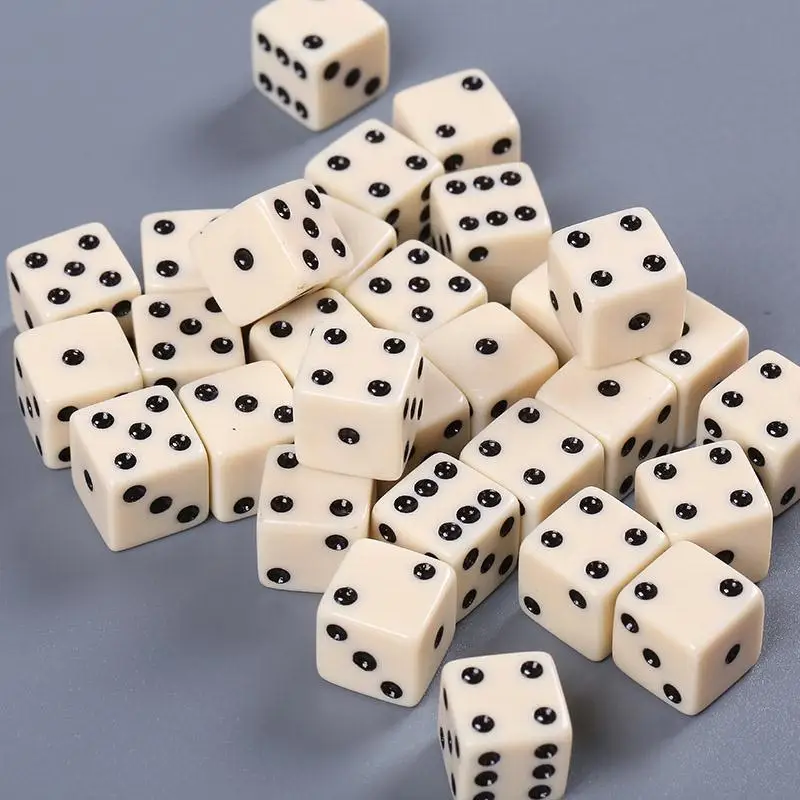 10 шт. кости кубики шесть Двусторонняя Стандартный умереть игра аксессуары белый с черным пунктов