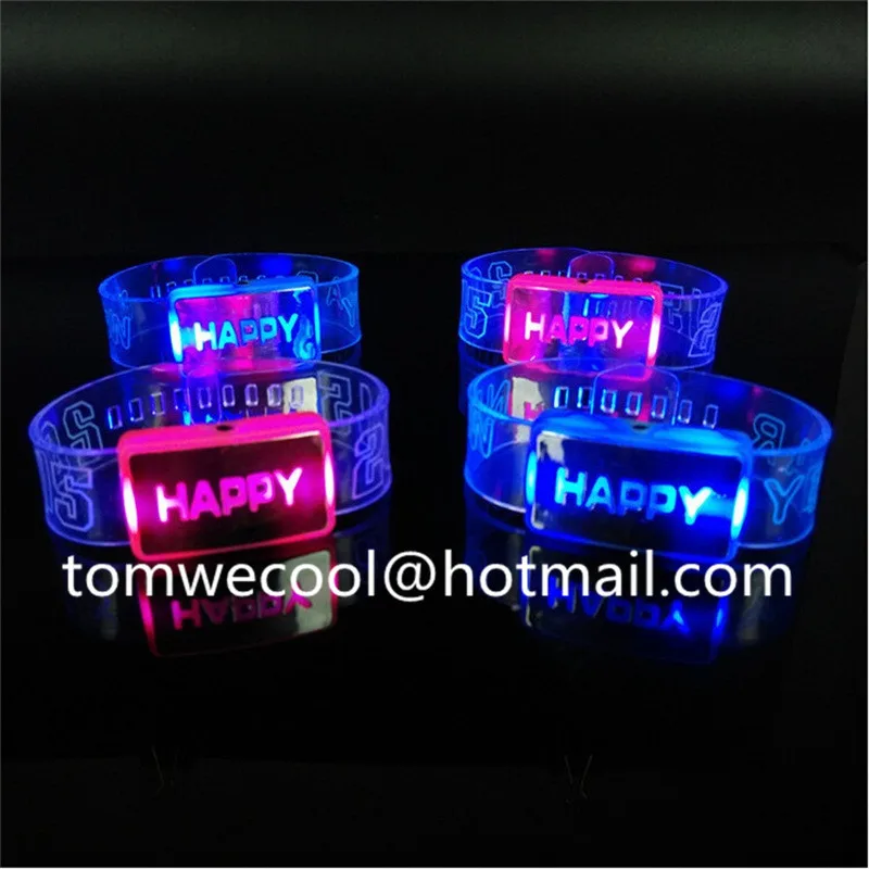 

New Design Free shipping hot sale LED Bracelets Light up Flashing Bracelets Blinking Spike Bracelets for Party