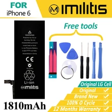Оригинальный imilitis мобильный телефон Батарея для iPhone 6 Батарея Замена Bateria для Apple iPhone 6 батарей 1810 мАч 0 круг