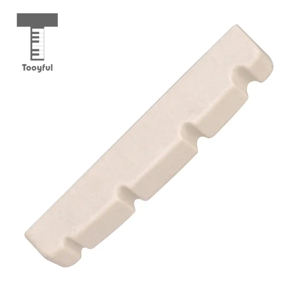2 Pieces 4 String Pre-slotted Nut Electric Jazz Bass Nut for Guitar Maker 44x5.8x8mm