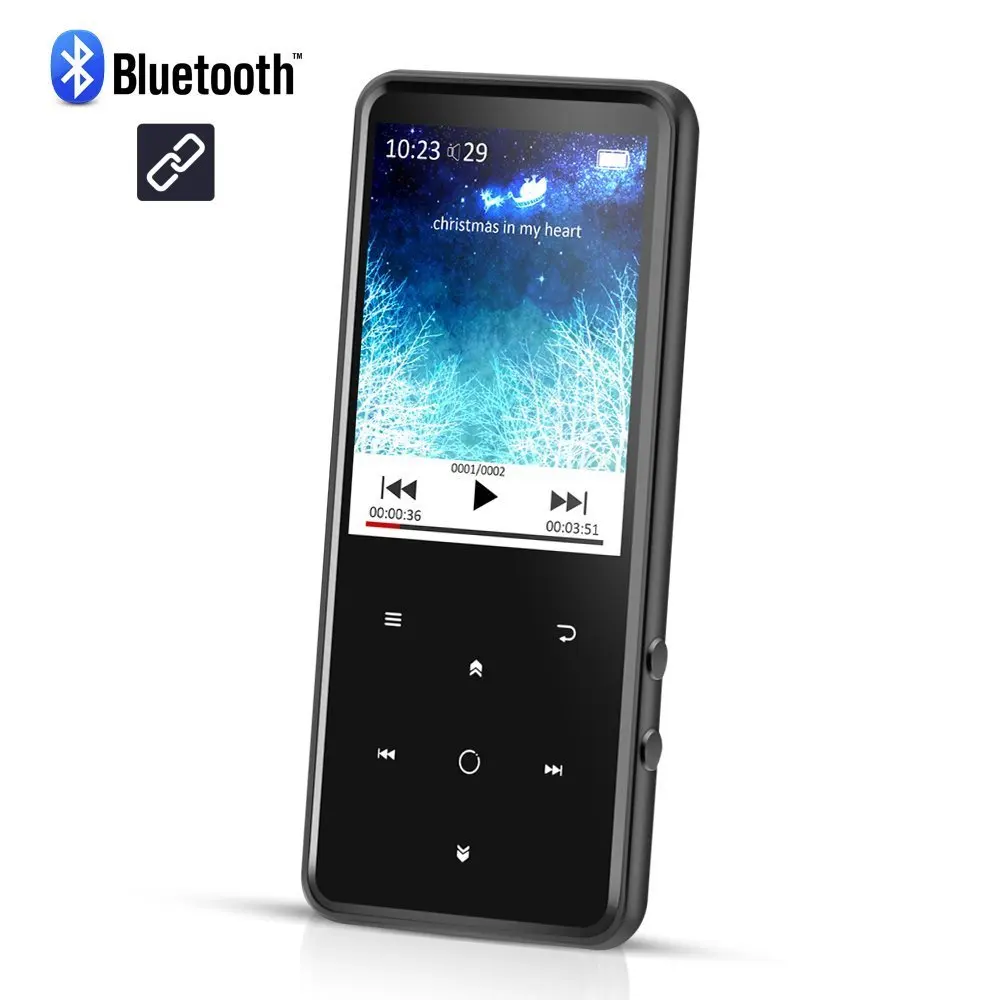 CHENFEC плеер MP4 Bluetooth с HIFI наушники/динамик 2,4 экран сенсорные клавиши fm-радио Мини Спорт MP4 плеер портативный Walkman - Цвет: Черный