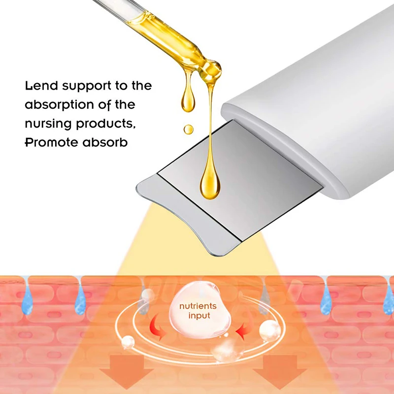 Rechargeable Ultrasonic Face Skin Scrubber Facial Cleaner Peeling Vibration Blackhead Removal Exfoliating Pore Cleaner Tools