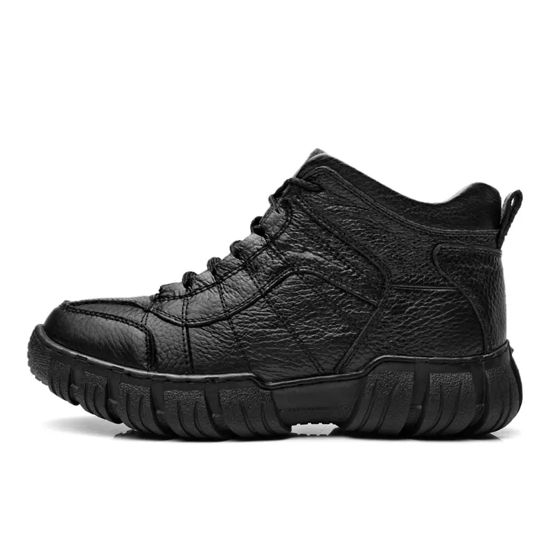 Dos Preto Masculino Couro De Sapatos Quentes Inverno Homens Para marrom Botas Tornozelo Genuíno Neve Vanmie Pele Do 2017 Casual ZBXqgTT