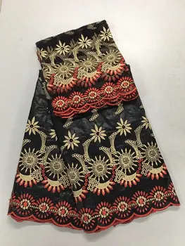 

black Nigerian stone latest lace fabric wholesale 2017 African best cotton bazin riche getzner lace fabric for Nigerian Wedding