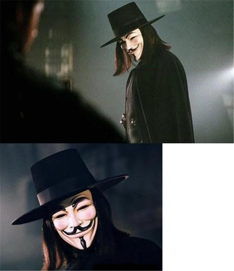 1PC Party Masks Vendetta Mask Anonymous Guy Fawkes Fancy Dress Adult Costume Accessory Party Cosplay Carnaval Masks (6)