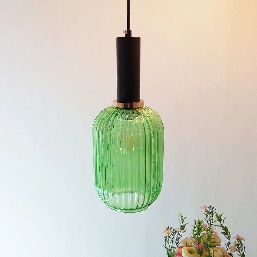 Скандинавский Ресторан подвесные светильники серый/зеленый/коньячный стеклянный современный подвесной светильник для спальни гостиной кухни подвесной светильник