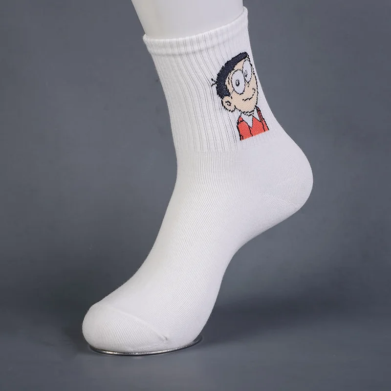 Anime Doraemon print socks Nobita Nobi Minamoto Shizuka Konta Takeshi Honekawa Suneo Dorami cute fun cartoon women cotton sock