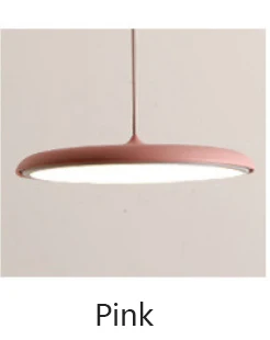 Современный художественный дизайн светодиодный подвесной светильник НЛО круглая пластина Подвесная лампа для столовой гостиной спальни настольная лампа для учебы Подвесная лампа - Цвет корпуса: Розовый