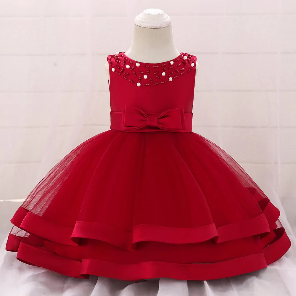 Летнее платье для маленьких девочек платье принцессы для малышей праздничное платье для маленьких девочек на 1 год платье для новорожденных девочек L5017xz