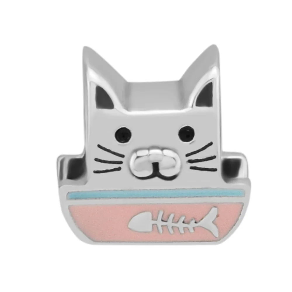 

Genuine 925 Sterling Silver Lovely Cat Charm Silver Beads Fits Snake Chain Bracelets Women Silver Jewelry DIY Making Wholesale