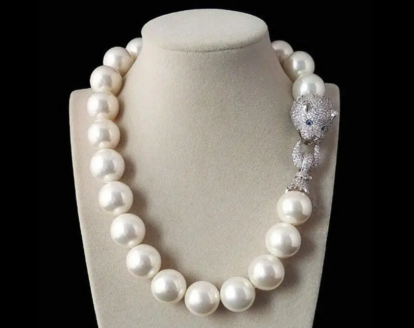 Beautiful New Huge 20mm Genuine White South Sea Shell Pearl Necklace 19