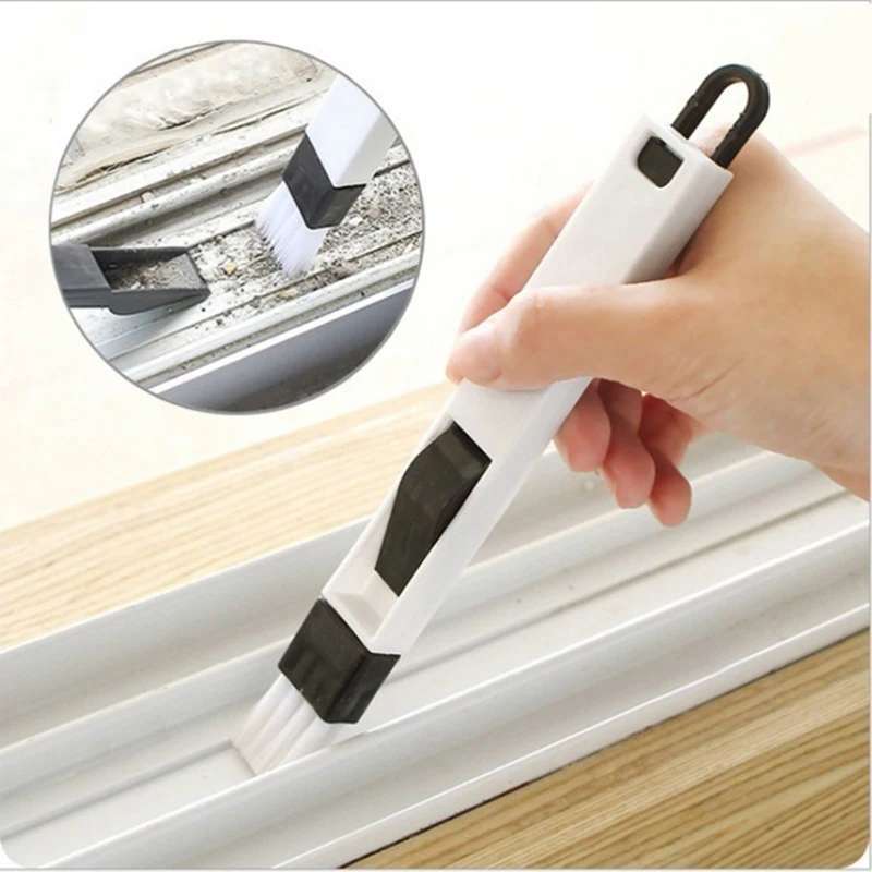 

2 in 1 multi-function window slot brush with dustpan screen keyboard drawer wardrobe corner gap Dust removal cleaning brush