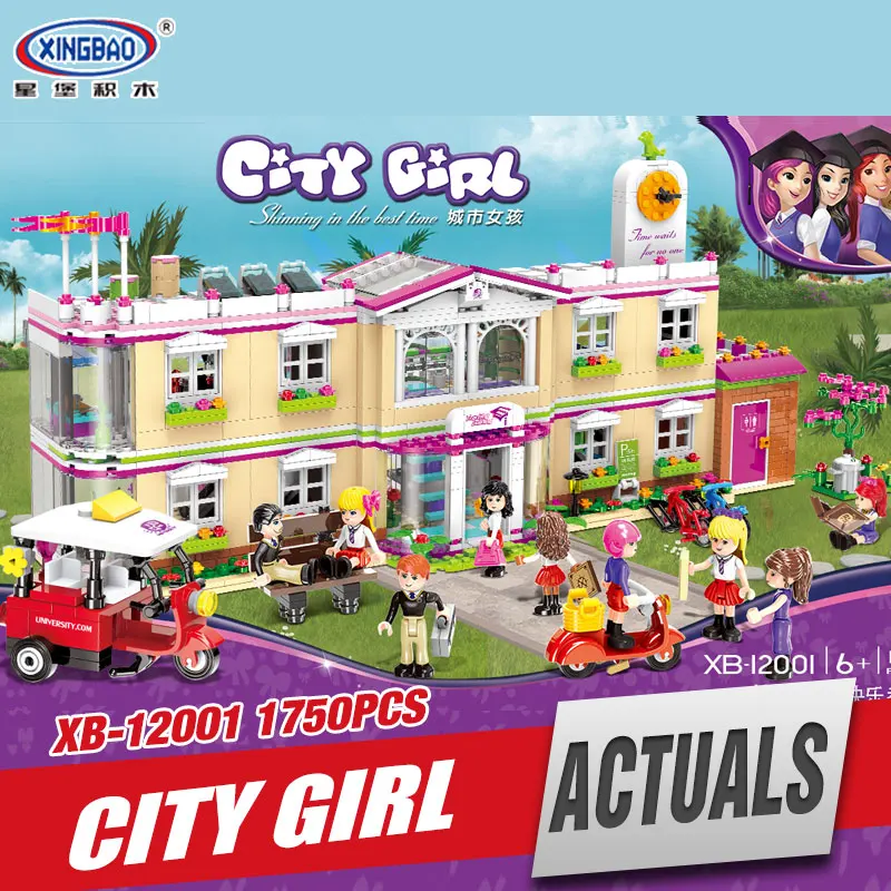 

XINGBAO 12001 1750Pcs New City Girl Series The Happy Teaching Building Set Building Blocks Bricks Funny Toys For Kids As Gifts