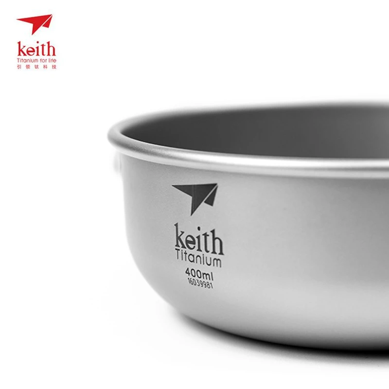 Keith titanio ollas conjunto de utensilios de cocina vajilla con mango plegable cubiertos Picnic juego de cocina olla tazón conjunto 0.4L + 1.2L Ti6051