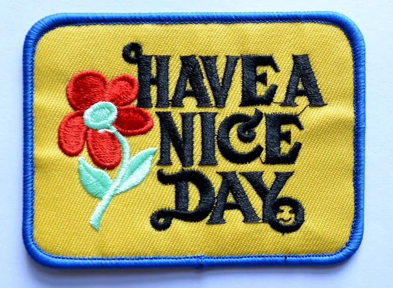 

Have a Nice Day 70s hippie retro boho weed love applique iron-on patch