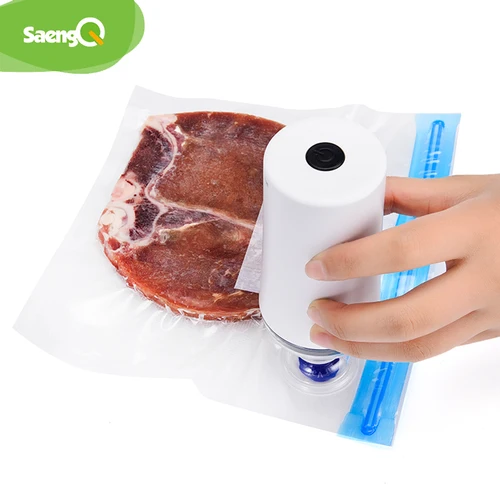 SaengQ-핸드 헬드 식품 진공 실러 포장 기계, 필름 컨테이너 USB 실러 진공 포장기 5 또는 10pcs 진공 지퍼 백 3