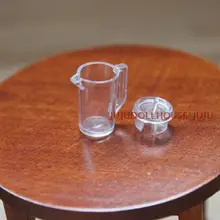 Мини Кукольный дом Сиван Мини Моделирование Малый сцена с прозрачной ткани холодной чайник