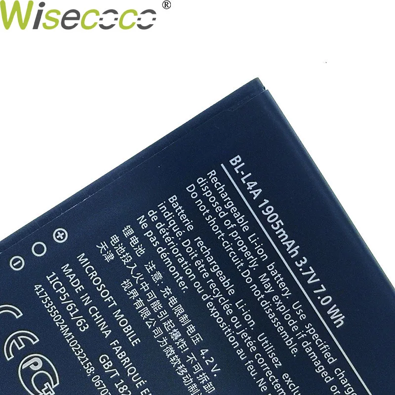 Wisecoco 1905/3000 мАч BL-L4A аккумулятор для Nokia Lumia 535 RM-1090 RM-1089 Dual 830 RM-984 BL L4A телефон+ код отслеживания