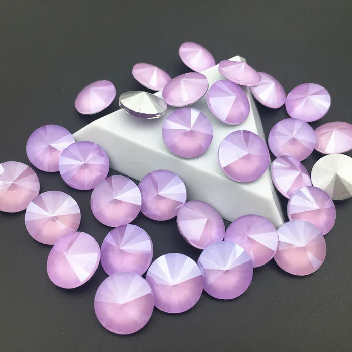 

14mm Violet Mocha Color Rivoli Crystal Fancy Stone Point Back Glass Stone For Jewelry Making