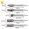 JIGONG 5pcs/set Assorted 12mm Head Tungsten Carbide Rotary Point Burr Die Grinder Bit 6mm Shank Milling Cutter Abrasive Tools ► Photo 1/5