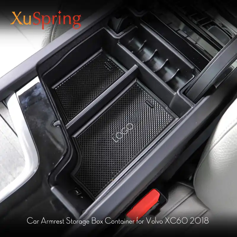 Armrest Storage Box Suitable for Volvo 2017-2019 S90//2015-2019 Xc90 Modified Door Handle Storage Box 2019 Volvo Xc60 Armrest Box V90cc S60 V60 Plastic Color : Black