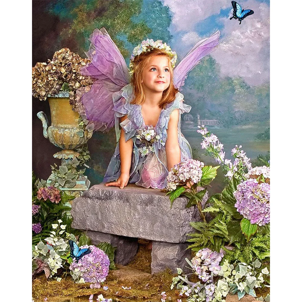 

angel girl 5D diy diamond painting wall sticker full diamond mosaic cross stitch needlework embroidery diamond embroidery AA89