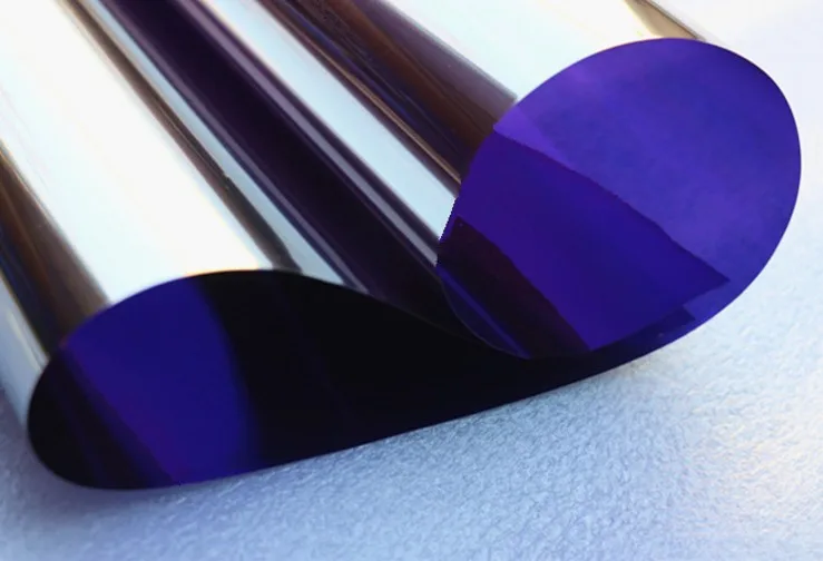 Purple Silver Insulation Window Film Solar Reflective One Way Mirror Color Sticker for Home and Office Decor Length 200cm