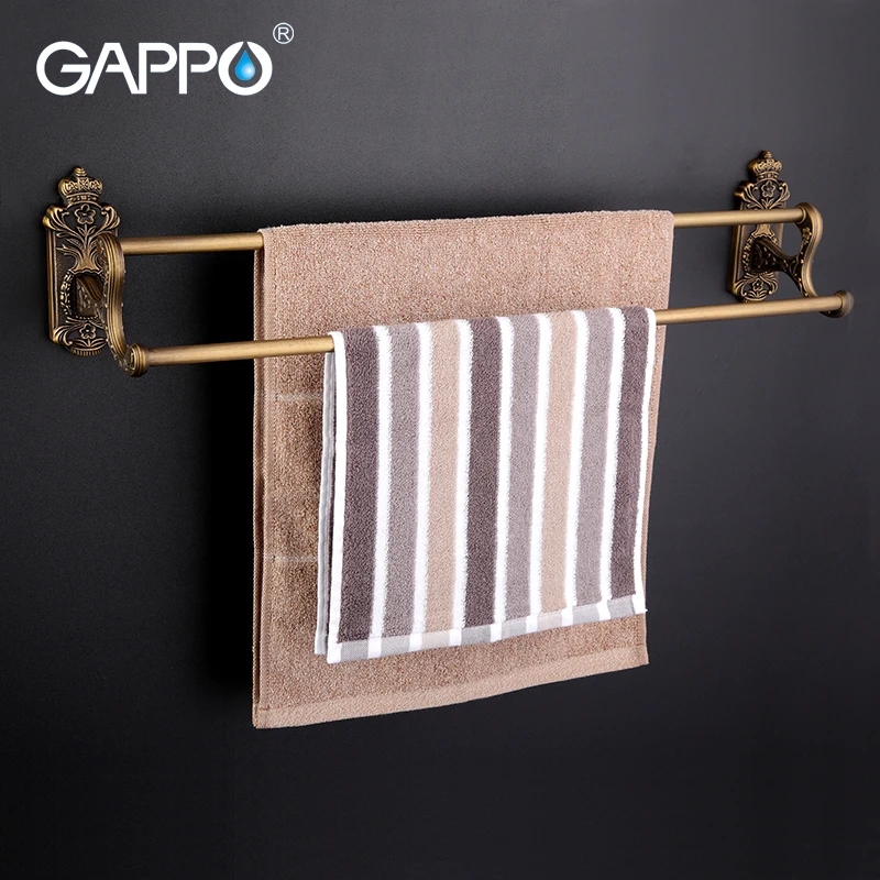 

GAPPO 1Set Wall Mounted 60cm Double Towel Bars antiquities Towel Holder hooks restroom Towel Rack Bathroom accessories G3609