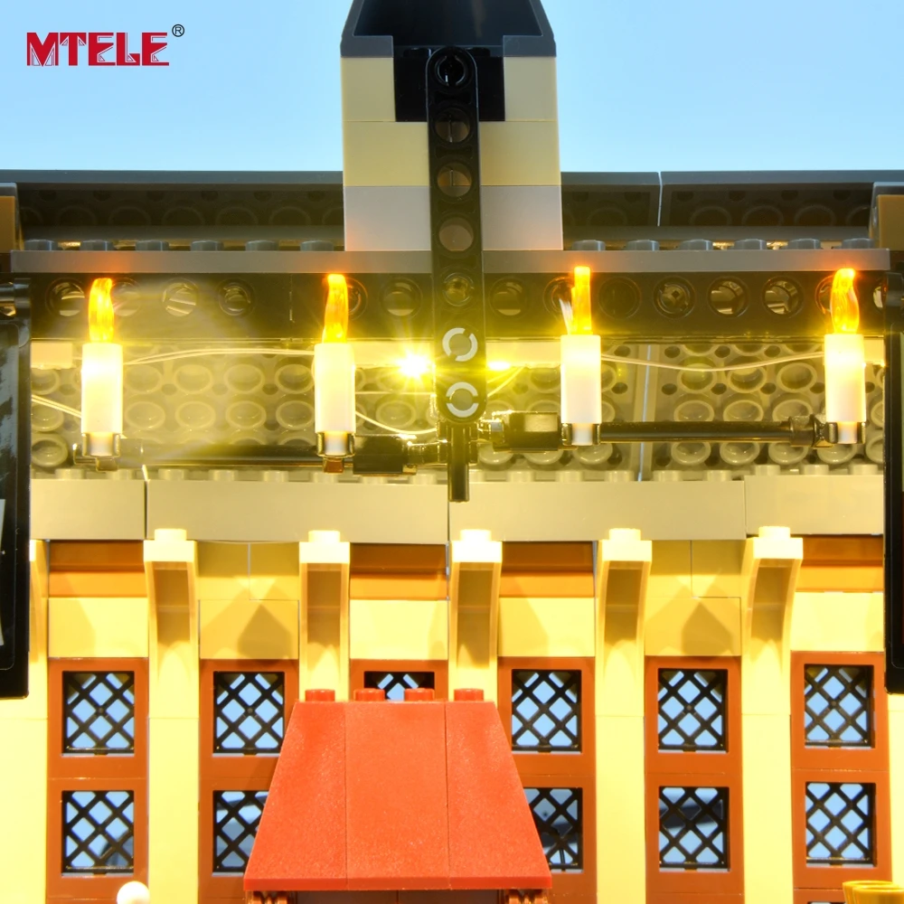 Продажа MTELE Led светильник Up Kit для Хогвартс большой зал светильник комплект совместим с 75954 (не включает модель)