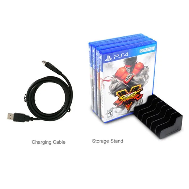 Headband Game Disc Storage Dual Charging Dock Charging Cable Thumbstick Headphone For Sony Playstation 4 / PS4 Slim / Pro