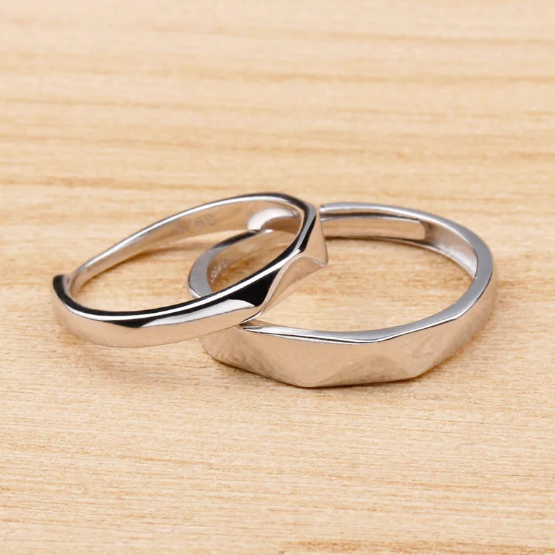 LIAMTING подлинные 925 пробы для влюбленных серебряные кольца простые конструкции регулируемый размер модные серебряные кольца для пар ювелирные изделия VB222