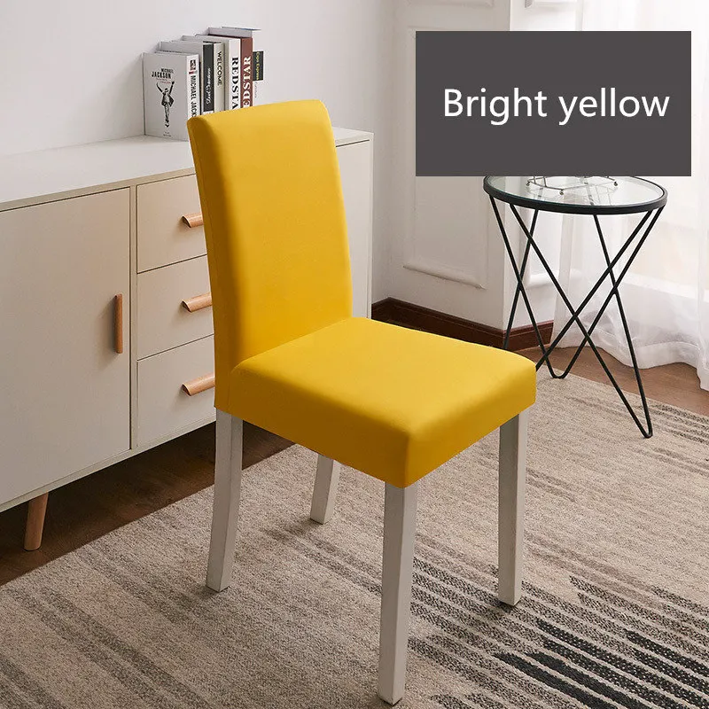 light yellow Сплошной цвет чехол для кресла спандекс стрейч эластичные Чехлы стрейч чехлы на стулья для столовой кухни свадьбы банкета отеля - Цвет: light yellow