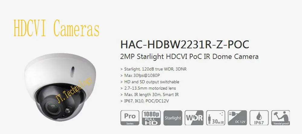 В наличии БЕСПЛАТНАЯ ДОСТАВКА DAHUA Видеонаблюдения 2MP Starlight HDCVI PoC Купола ИК