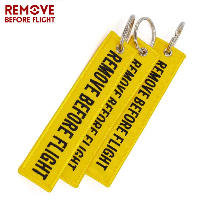 Remove Before Flight Key Chain llaveros Important Things Tag White Embroidery Key Fobs OEM Key Jewelry Aviation Gifts Chaveiro (2)