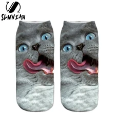 SLMVIAN несколько цветов Harajuku стиль милый кот узор женские носки с 3D принтом унисекс милые низкие носки