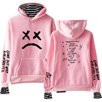 

Rapper Lil Peep Print Fake Two Pieces Hoodies Autumn in boys/girls hoodies Sweatshirt Harajuku Lil peep fashion confortable tops