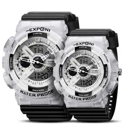 Элитный бренд спортивные часы Для мужчин Для женщин светодиодный аналоговые цифровые часы Водонепроницаемый военный часы пара