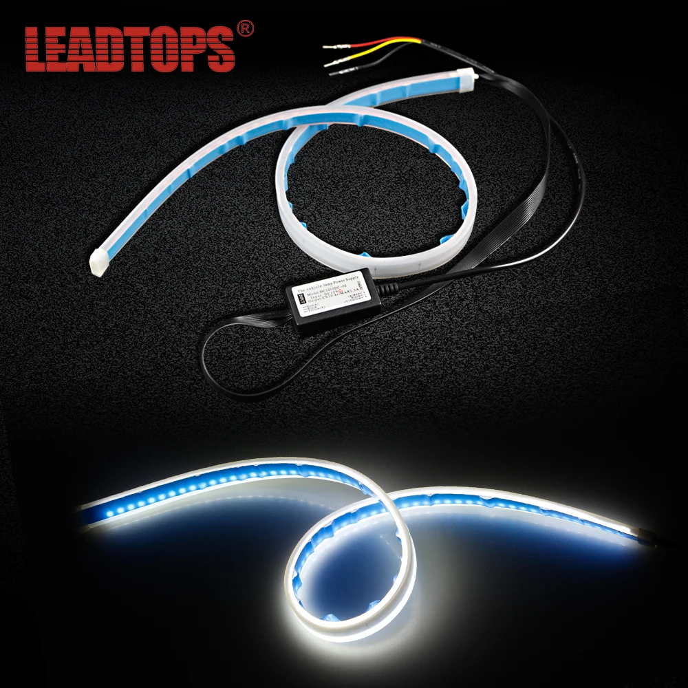 Beste LEADTOPS 2 stks Flexibele DRL En Richtingaanwijzer Auto LED Dagrijverlichting Auto modificatie Lampen LED Strip Waterdicht CJ