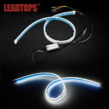 Leadtops 2 個柔軟な drl とターン信号光カー led デイタイムランニングライト車の修正ランプ led ストリップ防水 cc