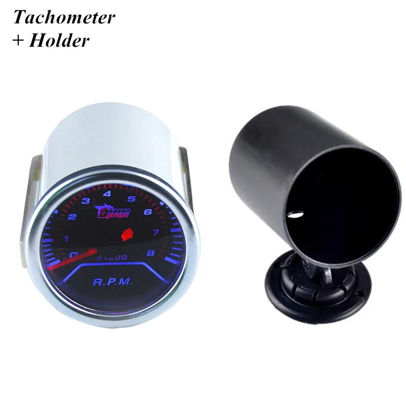 

EE support 2" 52mm Universal Tacho Gauge Meter Pointer Automobile Car Clock Smoke Len LED Tachometer + Pod Holder XY01