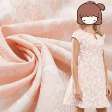 50x130 см Высокое качество мягкая жаккардовая стрейч ткань розовый цветок для женщин платье одежда модные ткани шитье DIY