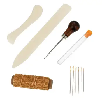

23 Pieces Bookbinding Kit Starter Tools Set Bone Folder Creaser Waxed Thread AwlLarge-eye Needles for DIY Bookbinding Crafts