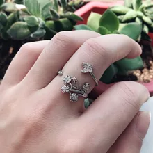 

Adjustable Butterfly Crystal Rings Women Gold Sliver Color Leaf Flower Open Finger Rings Femme Wedding Party Jewelry Shellhard