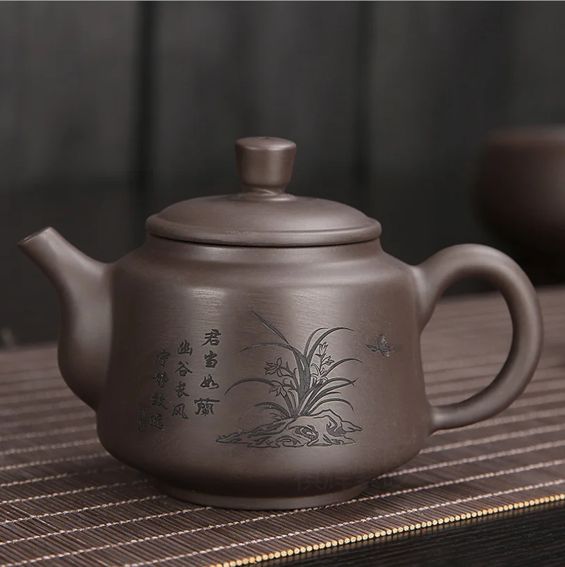 China Hand made Yixing Chinese style Dark red enameled pottery teapotin Bottles, Jars & Boxes