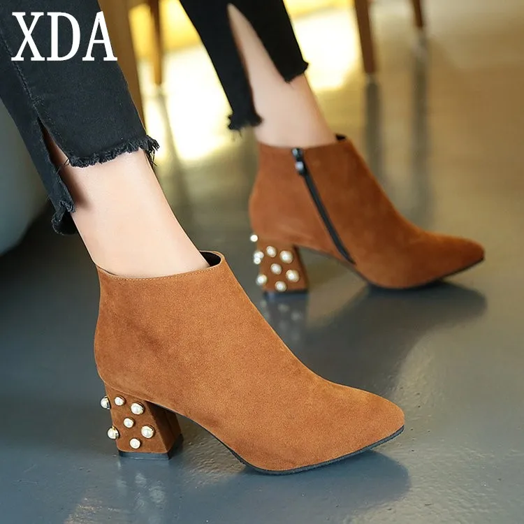 Bota Vaquera Mujer JABASIC Botas De Tobillo Para Mujer, Botas