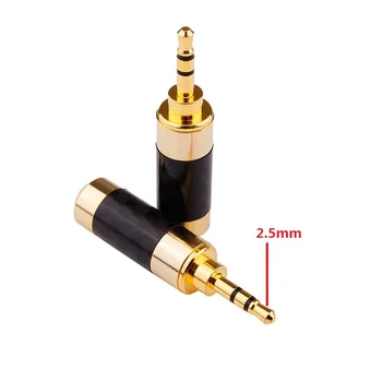 

Carbon Fiber Gold Plated 2.5MM Double channel Male Jack Plug Audio Connector Adapter For DIY Headphone Connector Plug